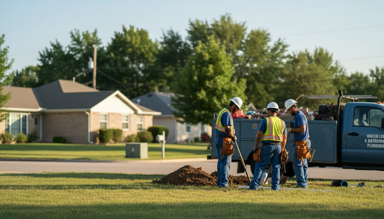 Residential water line and bathroom plumbing service in New England, ND